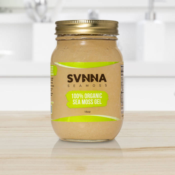 jar of sea moss gel on countertop